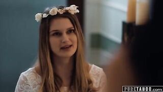 The bride-to-be couldn't resist getting intimate with her girlfriend
