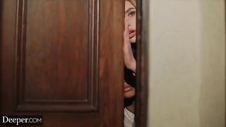 Scarlit Scandal and Kenzie Reeves are submissive to a mysterious host in this intense scene