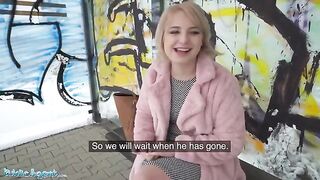 Public Agent Short hair blonde teen with a soft body gets picked up at the bus stop