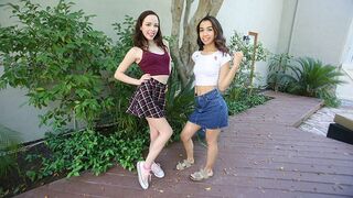 Step daughters Aliya Brynn and Jackie Rogen get a taste