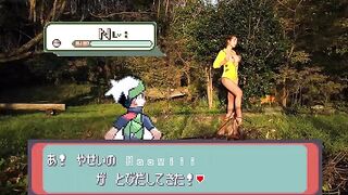 A hot Japanese girl is having a tender sex in the open air