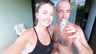 A couple has a homemade sex tape while traveling to Mexico, showcasing their raw passion