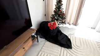 The courier delivered the package and his wife received a mess on her ass