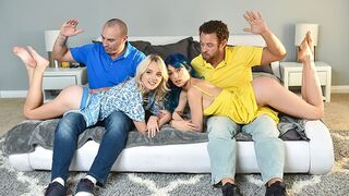 Cute girls get punished by their step fathers in a taboo scene
