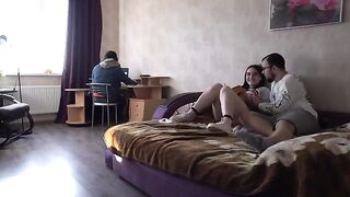 A girl got fucked behind her husband’s back, he watched