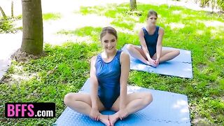 Gymnast girl Katie Kush has sex with her coach and friends