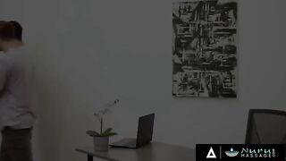 Two college guys get fucked by big-titted BBW Natasha Nice in a sensual massage scene