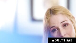 A stepmom with big boobs teaches her stepson to fuck