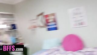 Two roommates fuck two slutty college girls Jessica Rex and Paige Owens