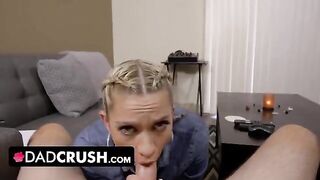 Khloe Kapri gets her step daddy’s cock out of his pants
