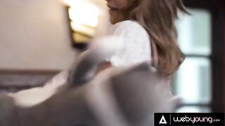 Blonde beauty and her roommates have a fun pillow fight in the bedroom