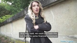 French teacher shows her skills to earn extra money with Public Agent