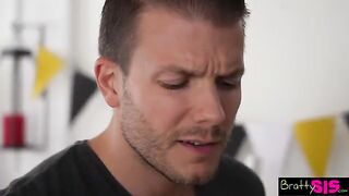 The stepbrother fucked Molly Little so well that the girl was freed