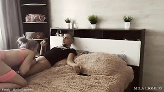 A young beauty in sexy lingerie waits for you in the bedroom