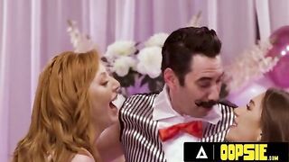 Lauren Phillips and April Olsen play a naughty sock game