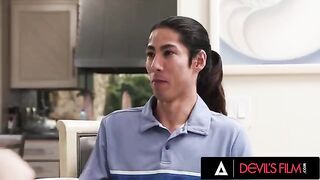 A horny guy can't resist his girlfriend's sexy stepsister, who loves to show off