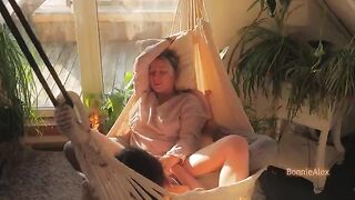 A couple enjoy each other with sensual sex and mutual masturbation on a sunny day