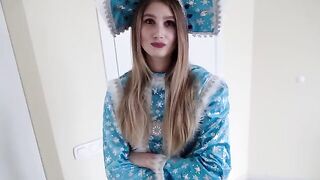 The beautiful Snegurka got lost, but the guy compensated