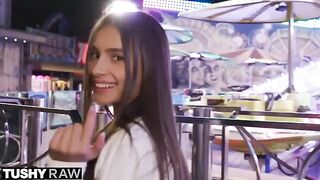 TUSHYRAW Perfect petite Vanessa gets her ass stretched out - horny babe in ass-to-mouth action