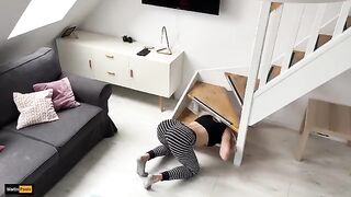 She got stuck and her stepbrother took advantage of her situation