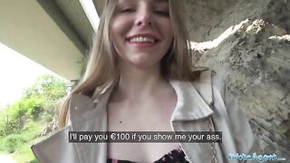 A cute long-haired Ukrainian girl agreed to sex with a stranger outdoors