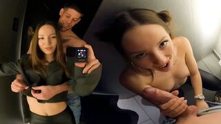 Crazy sex in the dressing room of the shopping mall