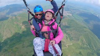 Squirt Orgasm while Paragliding in 2200 m above the Sea (7000 feet) - Extreme Sex