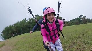 Squirt Orgasm while Paragliding in 2200 m above the Sea (7000 feet) - Extreme Sex