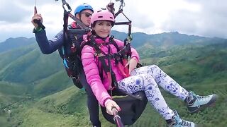 Squirt Orgasm while Paragliding in 2200 m above the Sea (7000 feet) - Extreme Sex