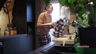 A couple got caught having sex in the kitchen, that's how it went