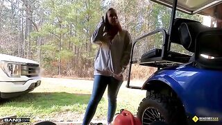 The lucky mechanic fucked busty blonde Bailey Brooke on the road