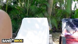 The stalker of busty Latina MILF Julianna Vega gets rewarded with sex