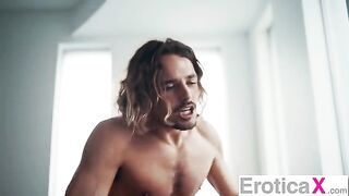 A hot brunette has a sensual afternoon nap and sex with a guy