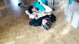 The guy fucked his horny girlfriend on the floor, she squirted and got a huge load