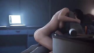 Ada trapped in a intense 3D animation scene