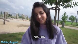 Pervert pick up guy fucked slim Italian college teen in public place