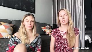 Four stunning babes are having a great lesbian sex party
