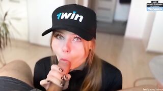 Today you deserve a blowjob, and this cute blonde is here to please