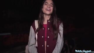 Hot French model gets fucked by stranger for cash in public