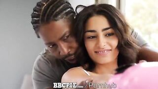 Petite brunette gets her pussy filled with BBCPIE on a rainy day