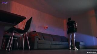 A hot girl fucks with an advanced sex robot, feeling like a sex-android