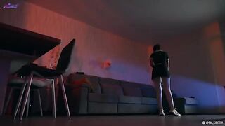 A hot girl fucks with an advanced sex robot, feeling like a sex-android