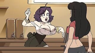 The girl is growing up and becoming a giantess bombshell