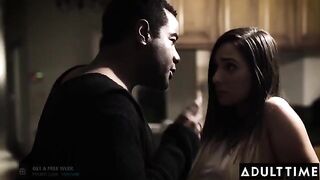 Father-in-law dominates and fucks his Jaye Summers during her visit in the kitchen