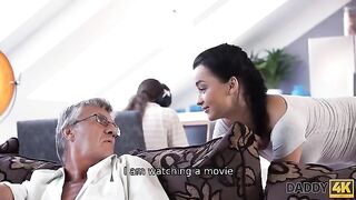 Old guy cheats on his son with the girl in a taboo encounter