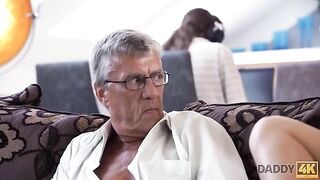 Old guy cheats on his son with the girl in a taboo encounter