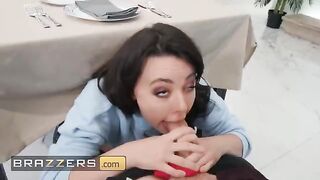 Whitney Wright fucks under the table in a steamy Brazzers scene