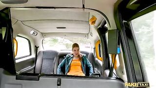 A fake taxi driver screwed a red-haired slut, Kiara Love, in the car