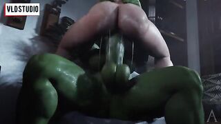 Marvel heroes get fucked by horned Futanari in an intense hentai 3D scene