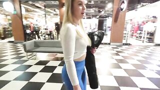 Blonde with big ass gets fucked in the shopping mall toilet